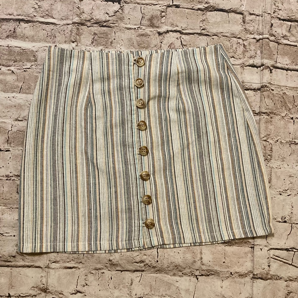 NWOT Sky and Sparrow cotton/linen mini skirt size S